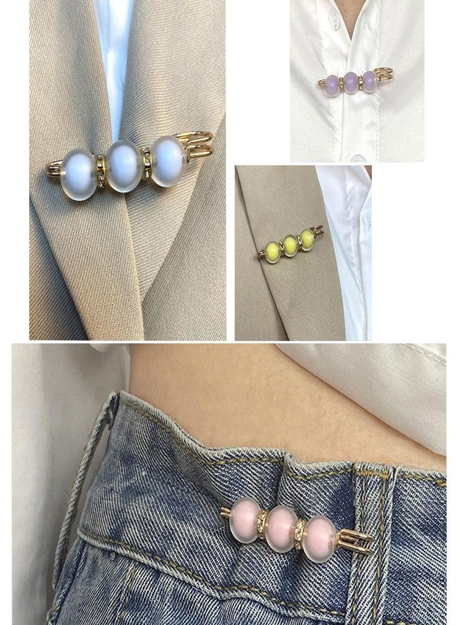 LAIFOOSHEN 12PCS Pant Waist Tightener Pins,Jewelry Pearl Brooch Pins for Clothes Shawl Cardigan Shirt Jeans Dress, Decoration Accessories,Decorative Shirt Jacket Lapel Pins for Women Girls - Image 5